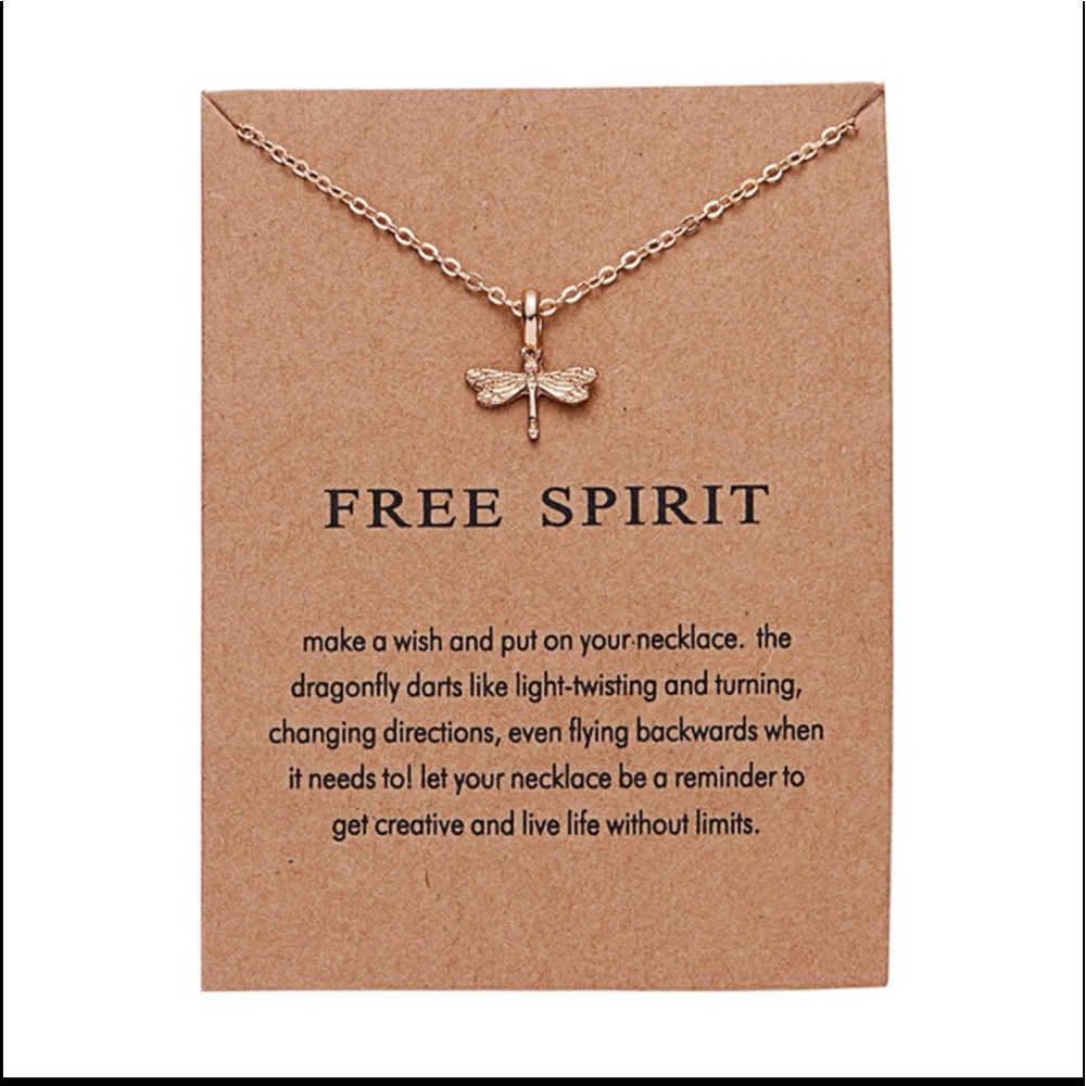 Make a Wish necklace. Dragonfly. Free Spirit